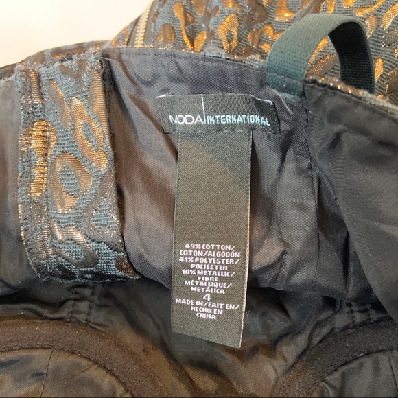 Black and Gold Leopard Mini Dress with Bra Top - Picture 3 of 3